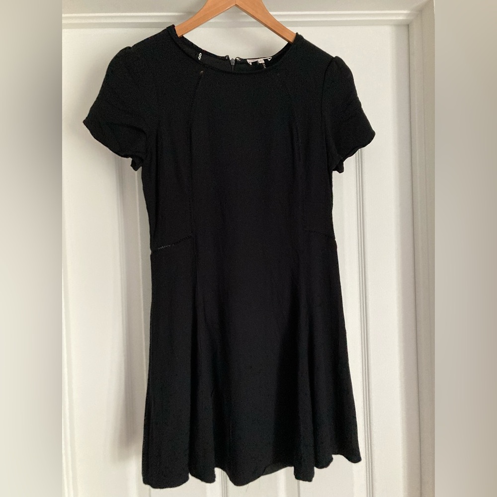 Aritzia Sunday Best lined A-line little black dress, size 2